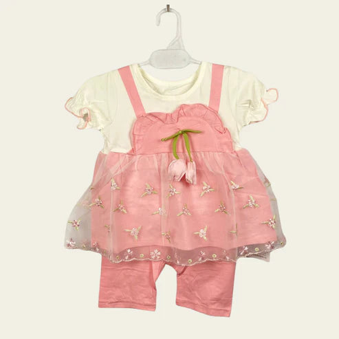 BF Imported - 2 Piece - Pink Roses - Frock