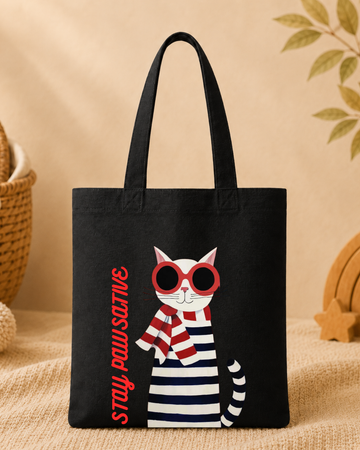 BF - Graphic Tote Bag - Kitten