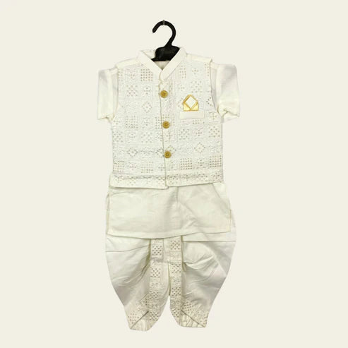 BF - Dhoti Kurta with Waistcoat – 3 Piece Set