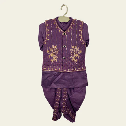 BF - Dhoti Kurta with Waistcoat – 3 Piece Set