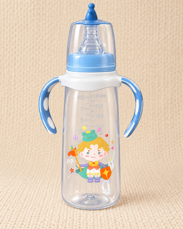 Pretty Baby 280ml BPA-Free Baby Feeding Bottle with Handles – Blue