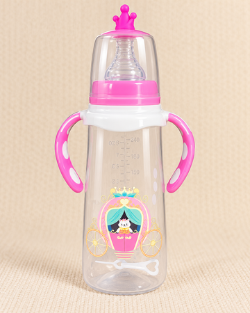 Pretty Baby 280ml BPA-Free Baby Feeding Bottle with Handles – Pink