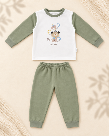 Winter Night Suit - Sage Hello Bear - C12