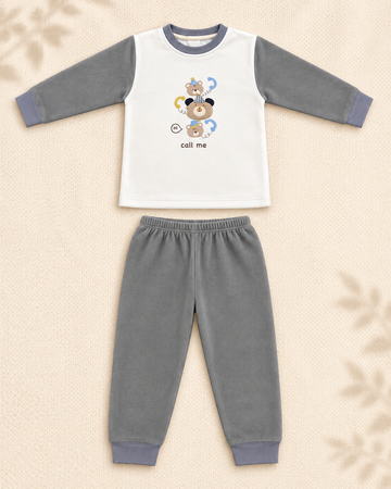 Winter Night Suit - Grey Hello Bear - C13