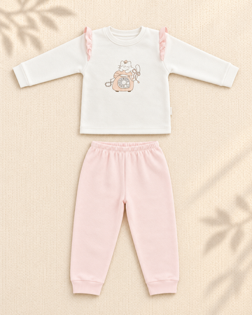 Winter Night Suit - Pink Kitty - C5