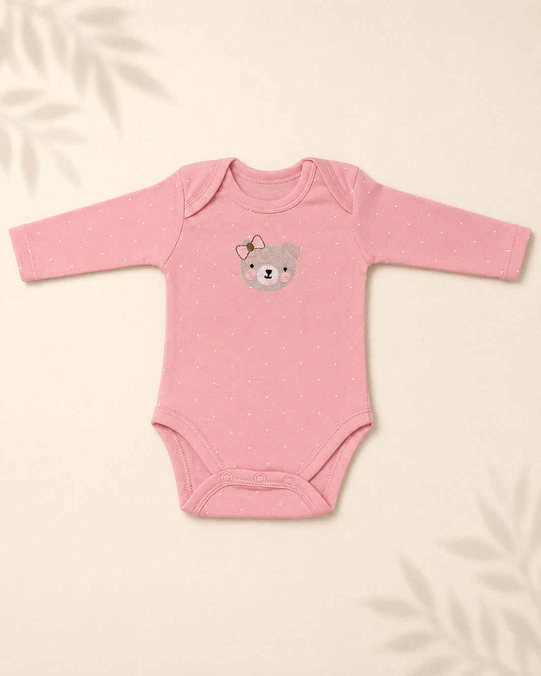 Pack of 3 Full Sleeve Bodysuits - Pink Bear - 011