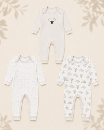 Pack of 3 - Full Sleeves - Sleep Suits - Koala