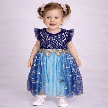 BF Imported - Stars Frock - Blue