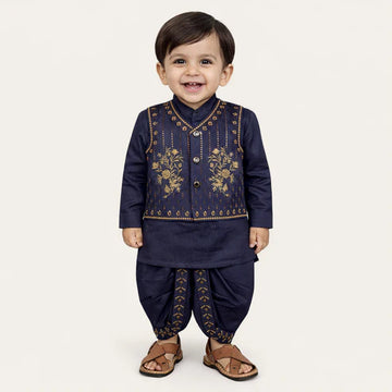BF - Dhoti Kurta with Waistcoat – 3 Piece Set