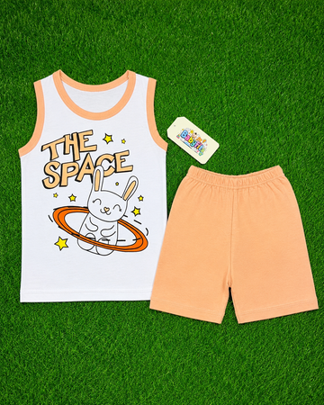 Cotton Jersey Sando & Short - Peach - The Space