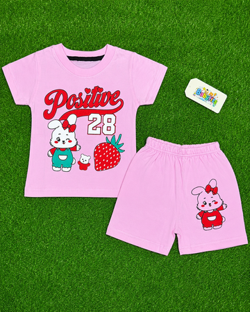 Cotton Jersey T-Shirt & Shorts - Pink - Kitty