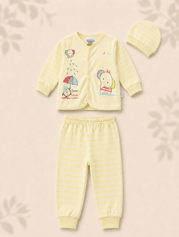 Newborn - Night Suit - Yellow Elephant