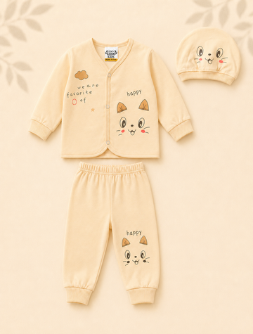 Newborn - Night Suit - Happy Kitty - Skin