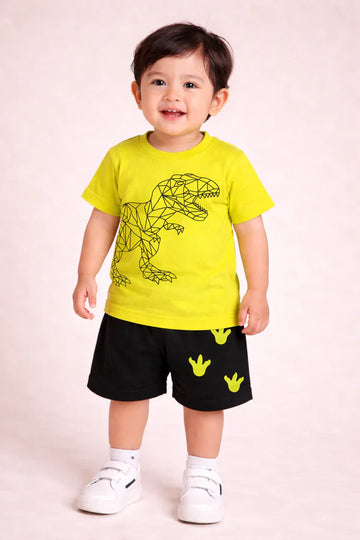Shirt & Shorts - Dino - Green