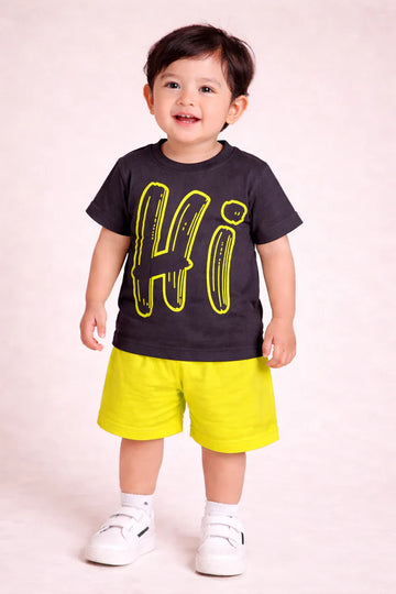 Shirt & Shorts - Black & Green - Hi