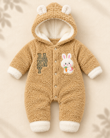 Hooded Romper - Sand Beige