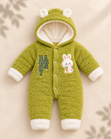 Hooded Romper - Olive Green