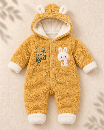 Hooded Romper - Golden Camel