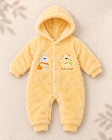 Hooded Romper - Butter Yellow