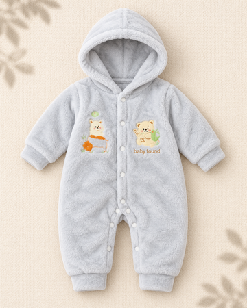 Hooded Romper - Cloud Grey