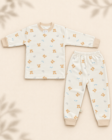 Winter Night Suit - Light Brown Bear - D10