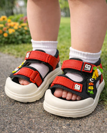 BF- Imported Sandal - Baby Duck - Red & Black (B7)