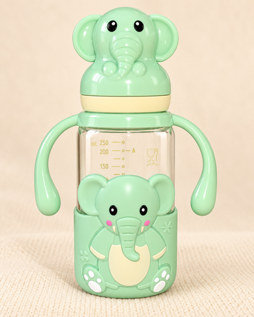 Pretty Baby Little Trunk 125ml BPA-Free Feeding Bottle with Handles – Green