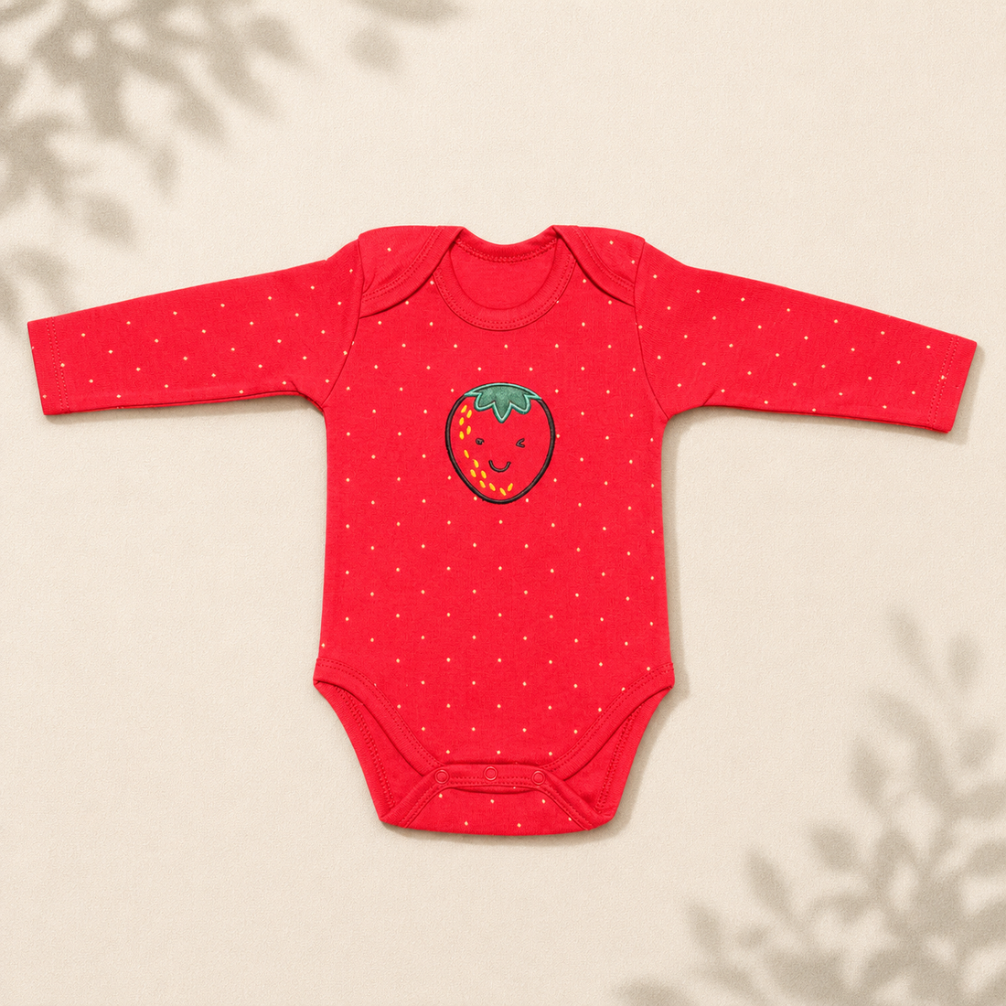 Pack of 3 Full Sleeve Bodysuits - Strawberry - 007