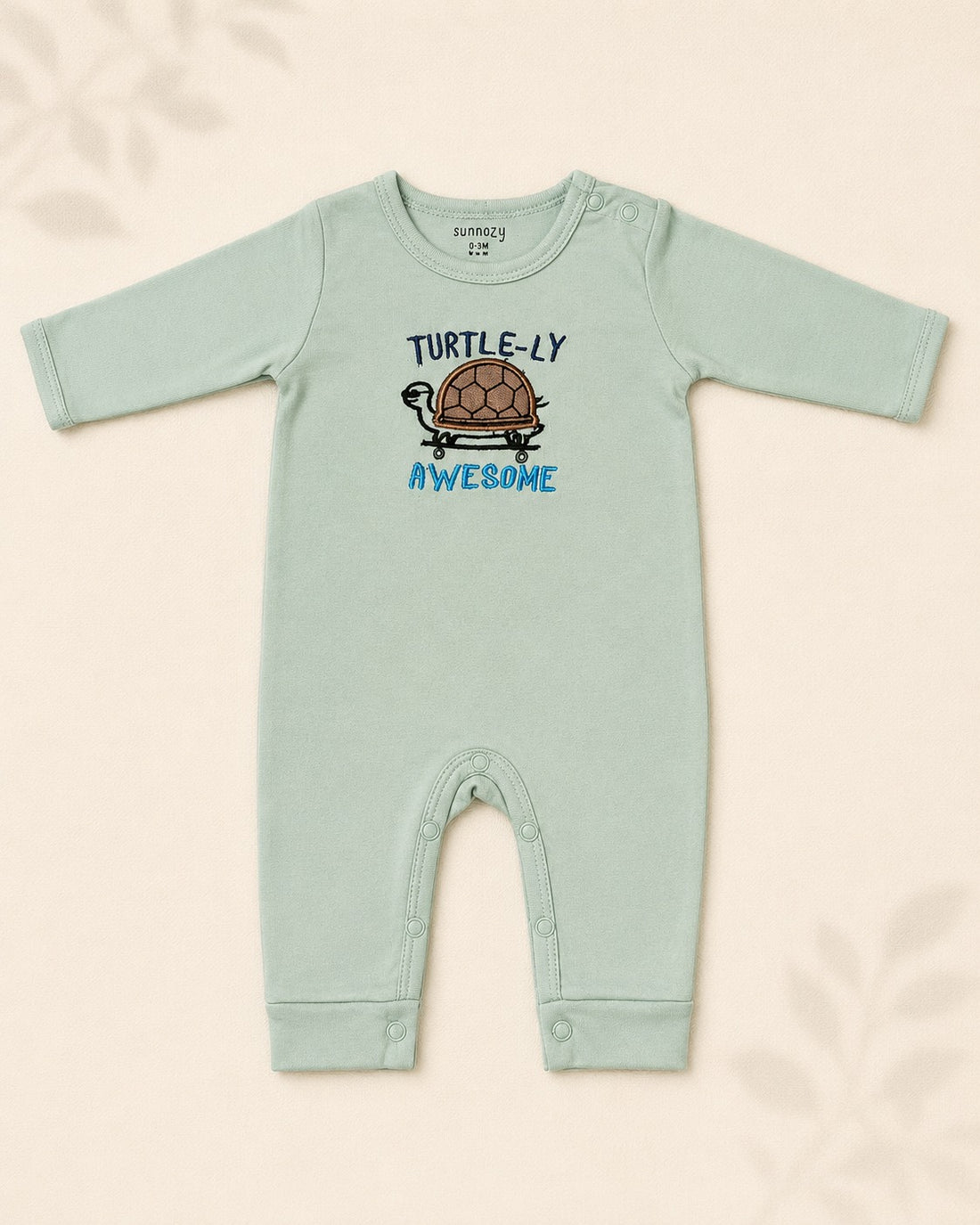 Pack of 3 - Full Sleeves - Sleep Suits - Green Turtle