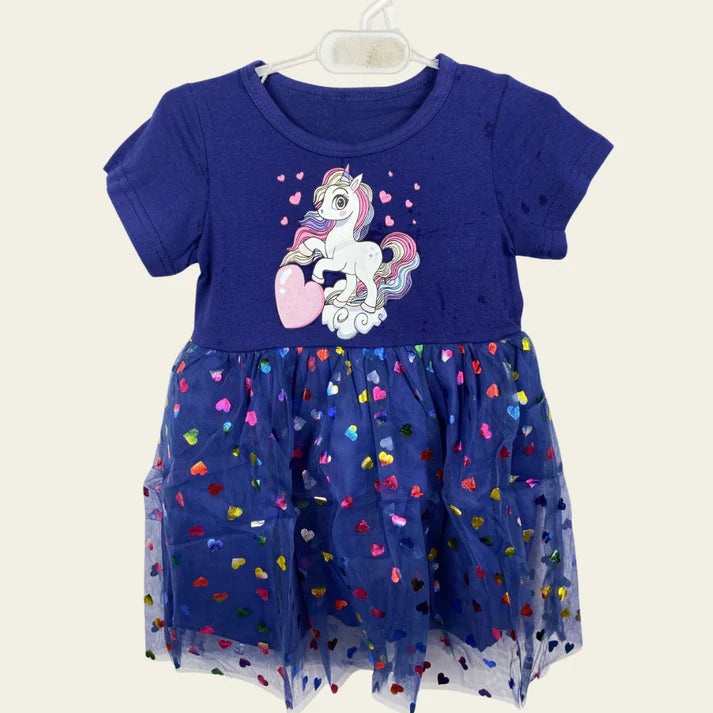 BF Imported - Unicorn Frock - Blue