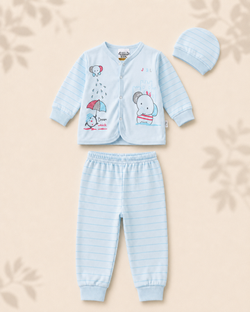 Newborn - Night Suit - Blue Elephant