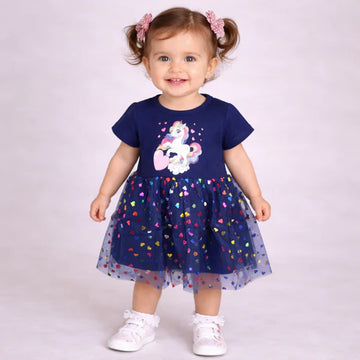 BF Imported - Unicorn Frock - Blue
